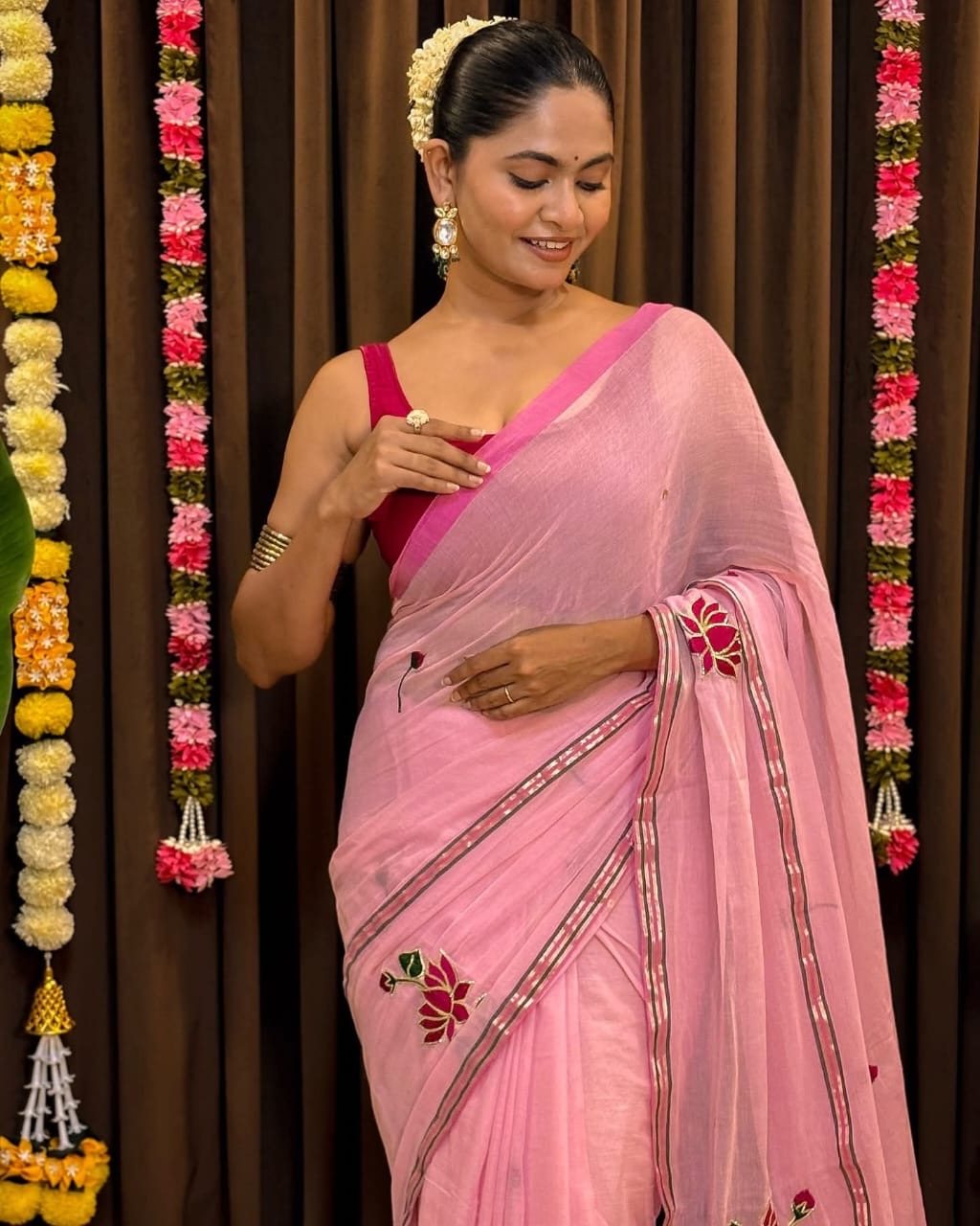 Padma Mul Saree (pink)
