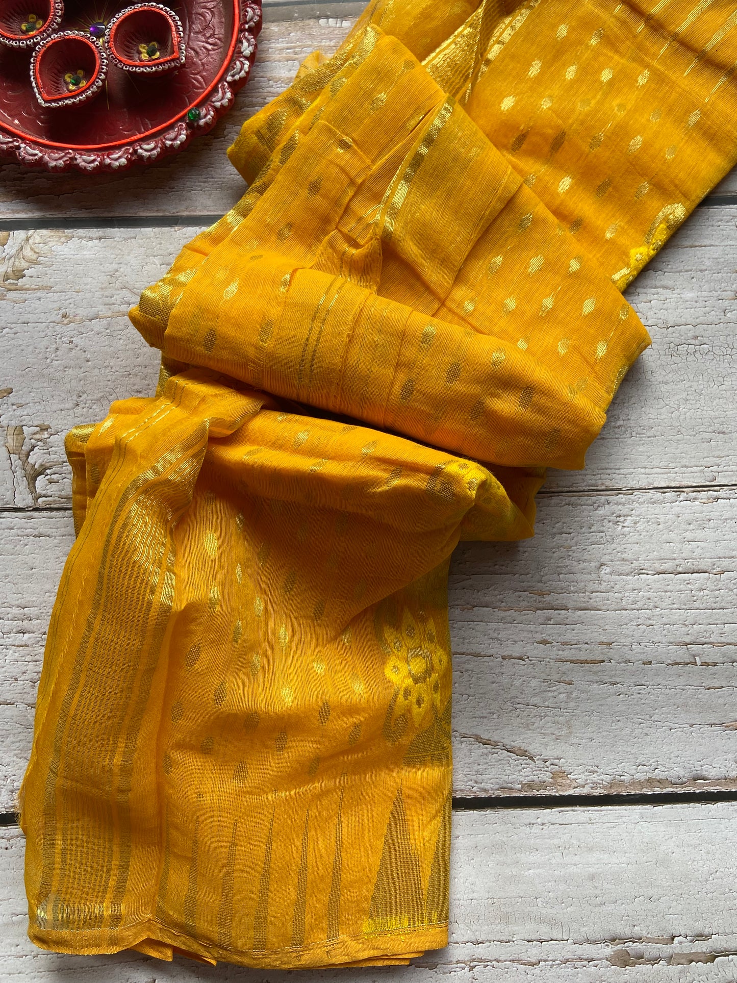 Holudh Yellow Jamdani Saree