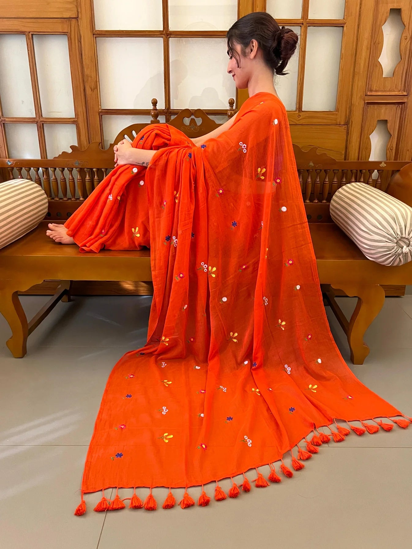 Wildflower Saree (Orange)