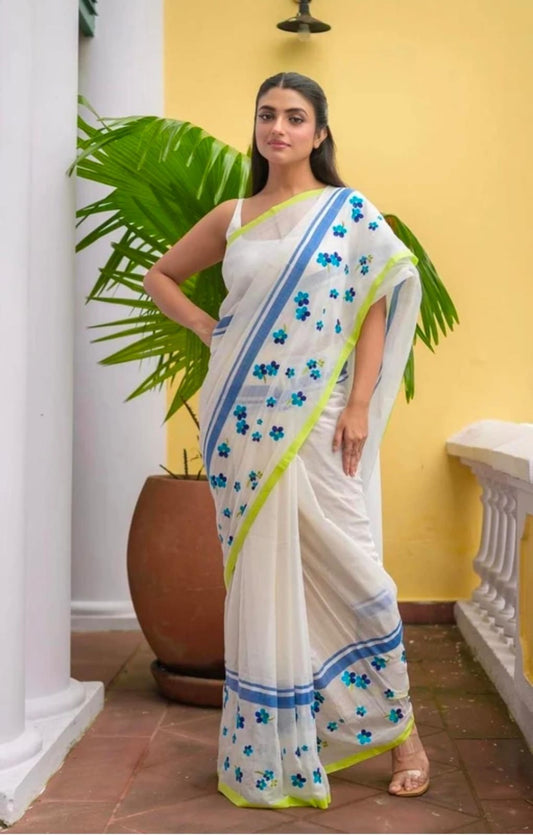 Nilkanth phool Saree