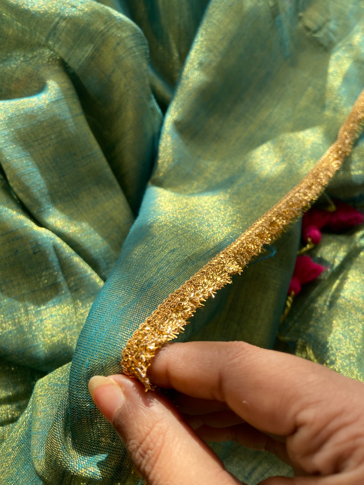 Sunehri Tissue Emerald Saree