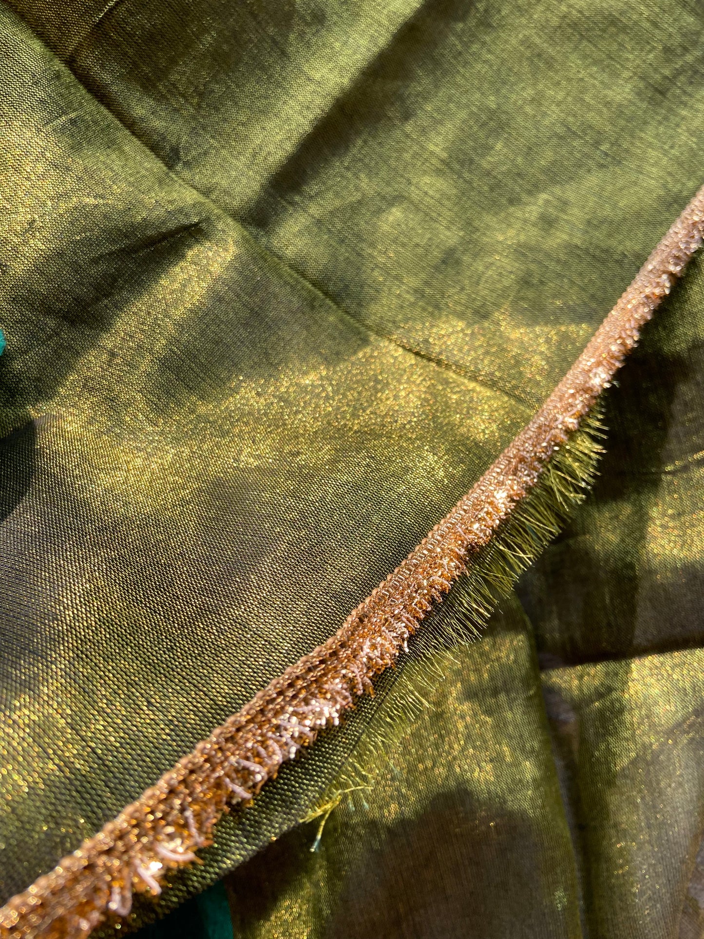 Sunehri Tissue Green Saree