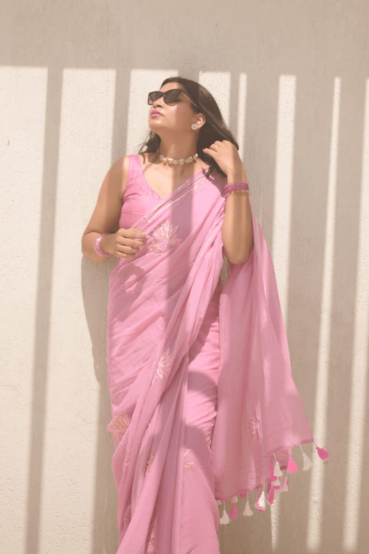 Kadam Mul Saree (pink)