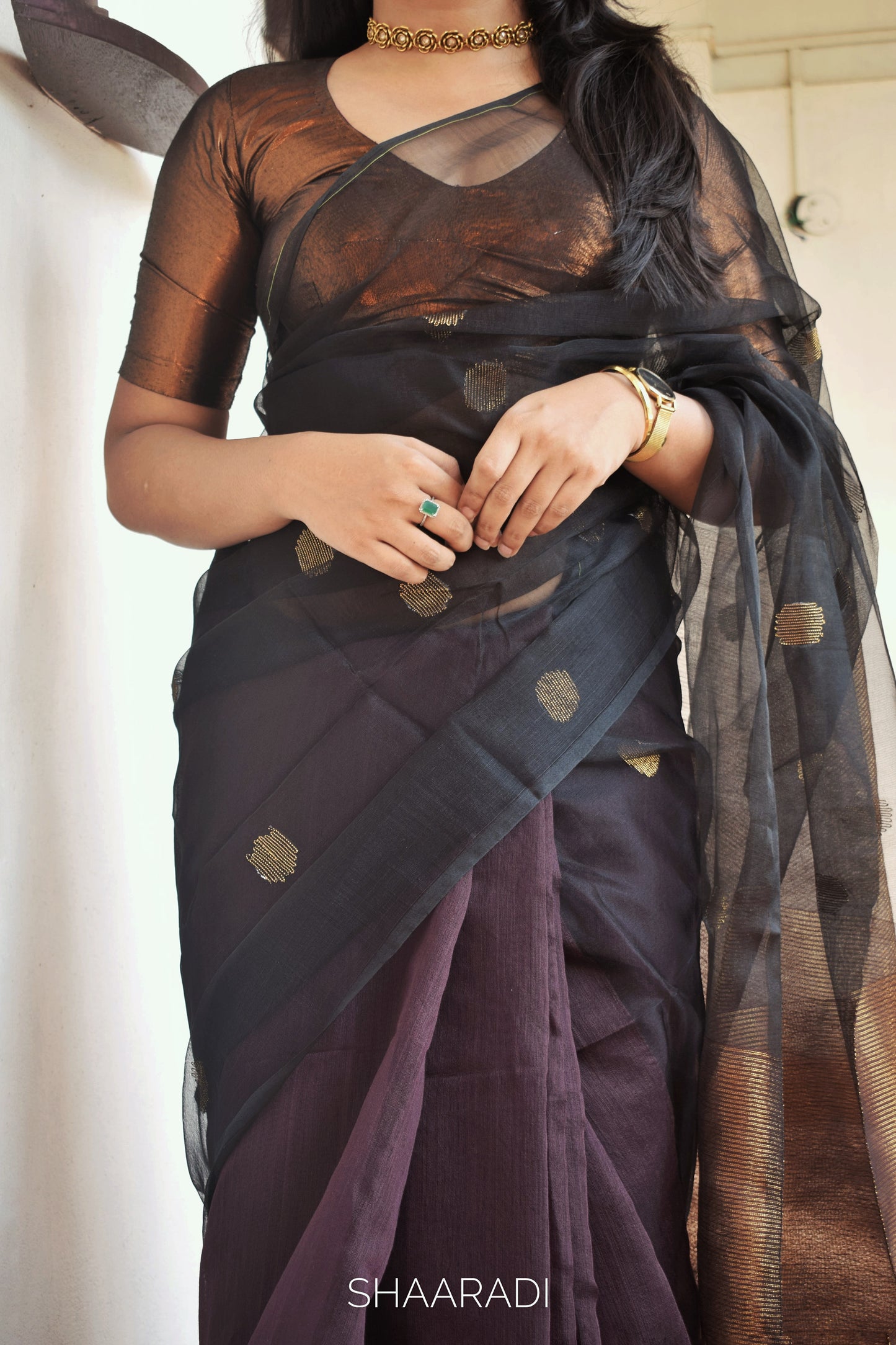 The Black & Bronze Saree