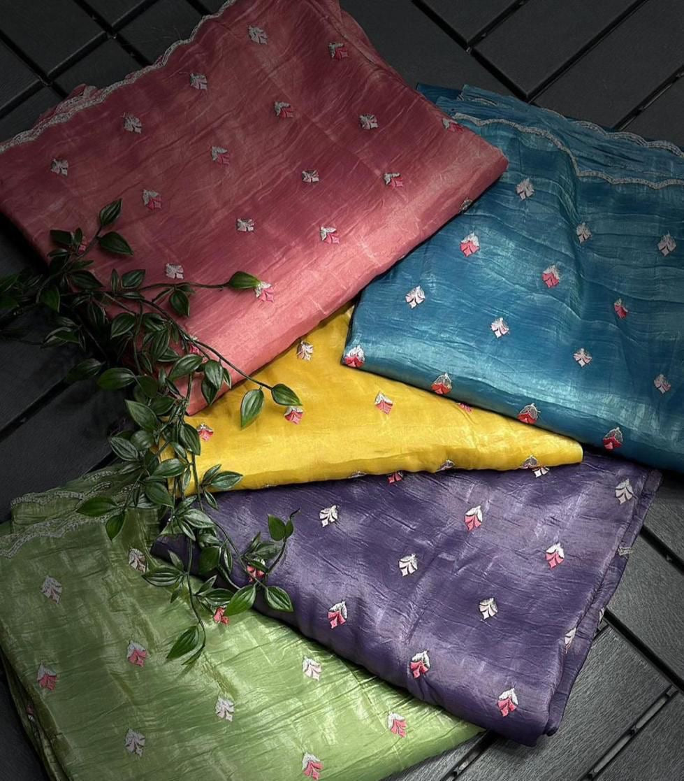 Veena Crushed Tissue Saree