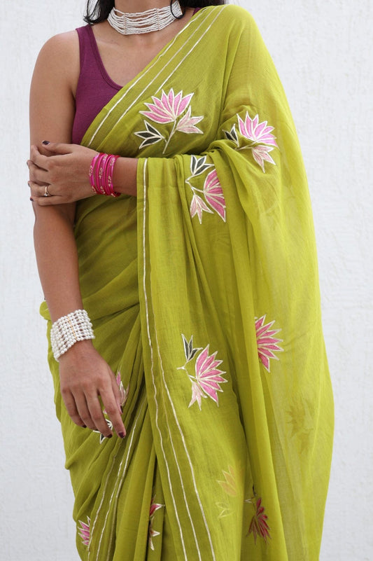 Kadam Mul Saree (Green)