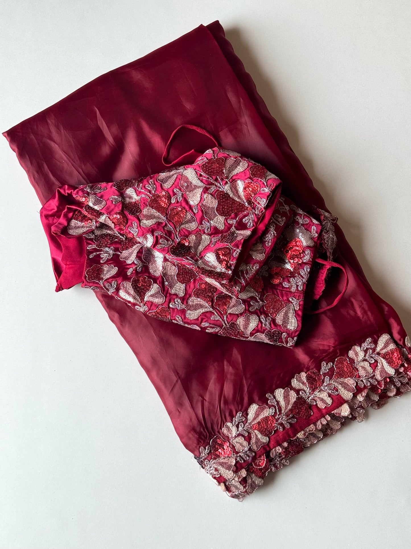 Surkh Laal Embellised Saree (Pre-Draped)