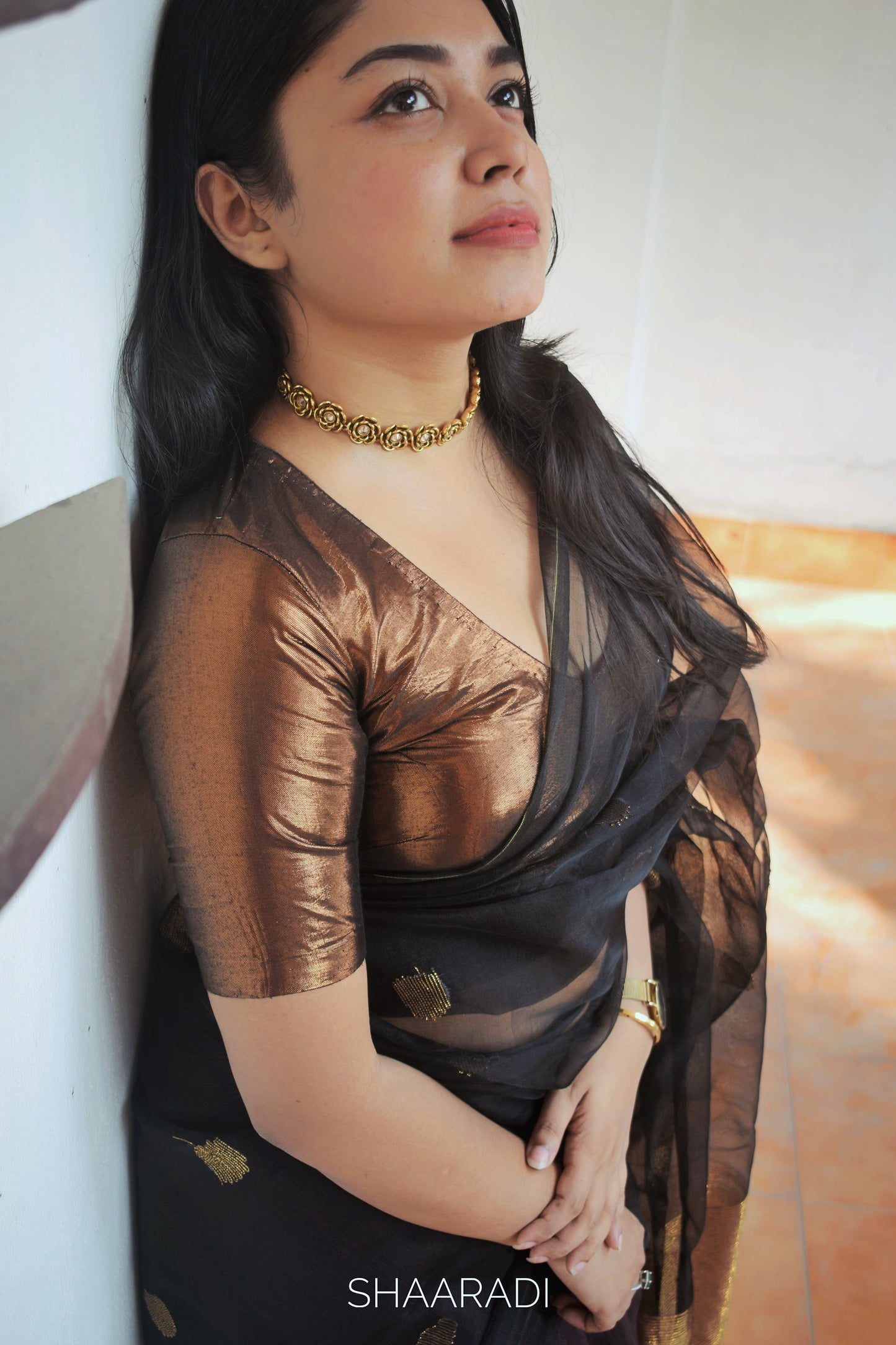 The Black & Bronze Saree