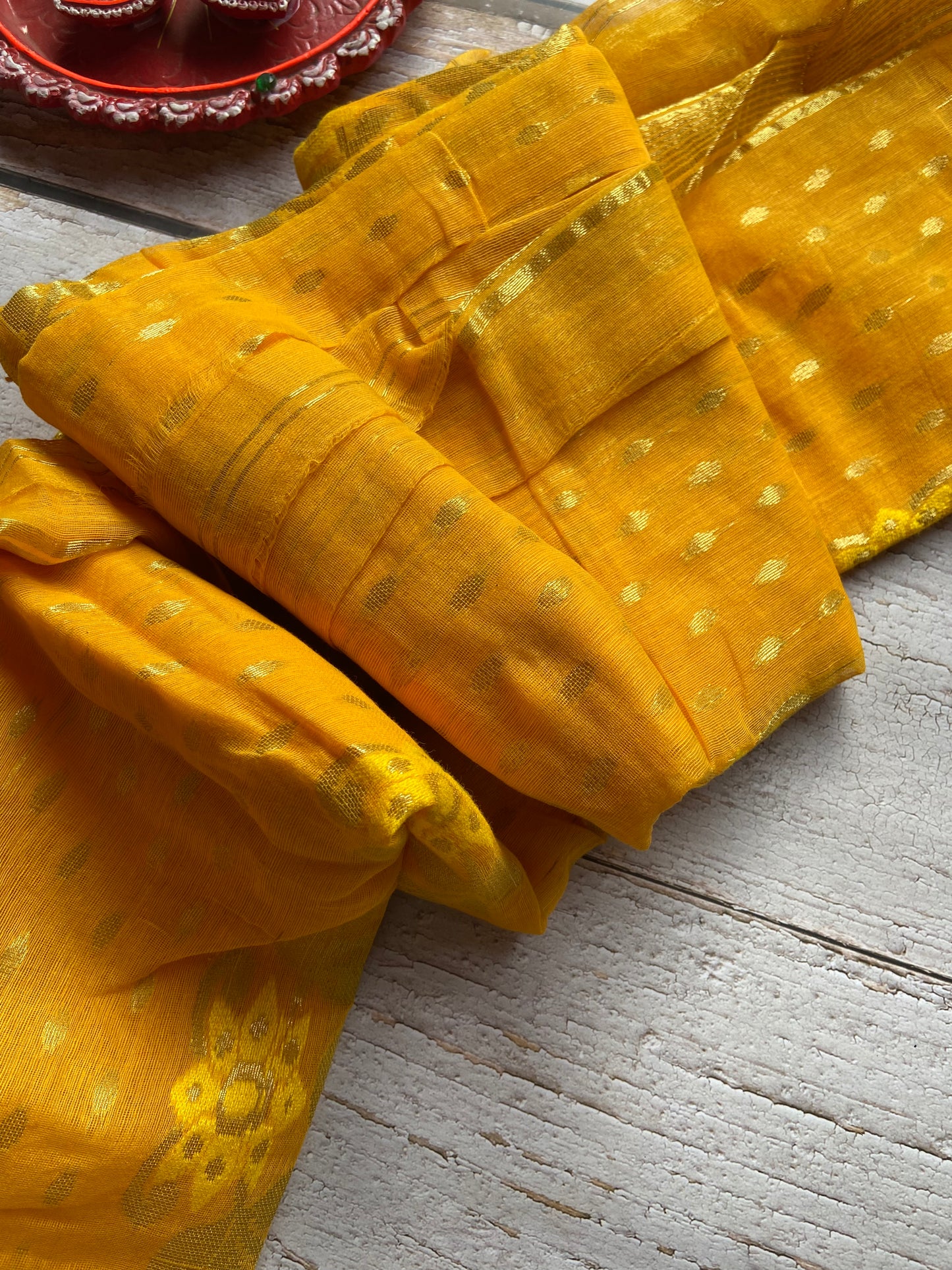 Holudh Yellow Jamdani Saree