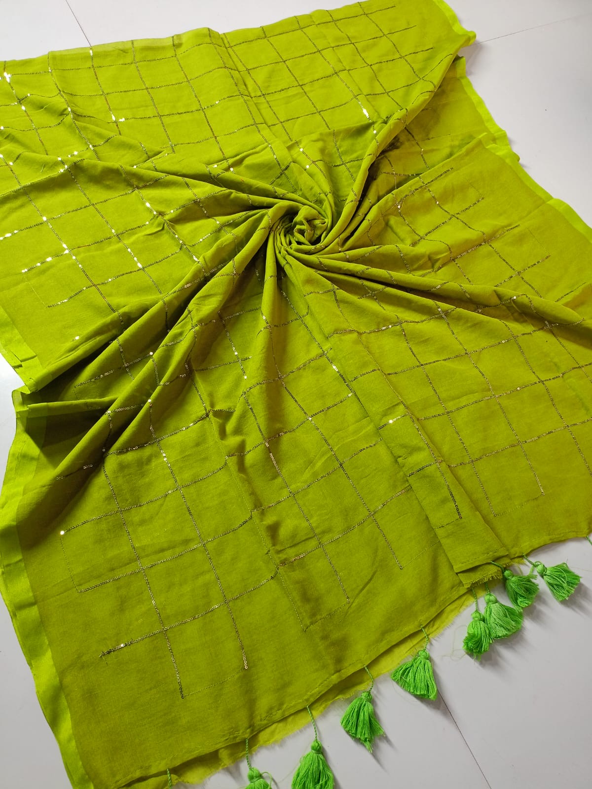 Sequinned Mul Saree