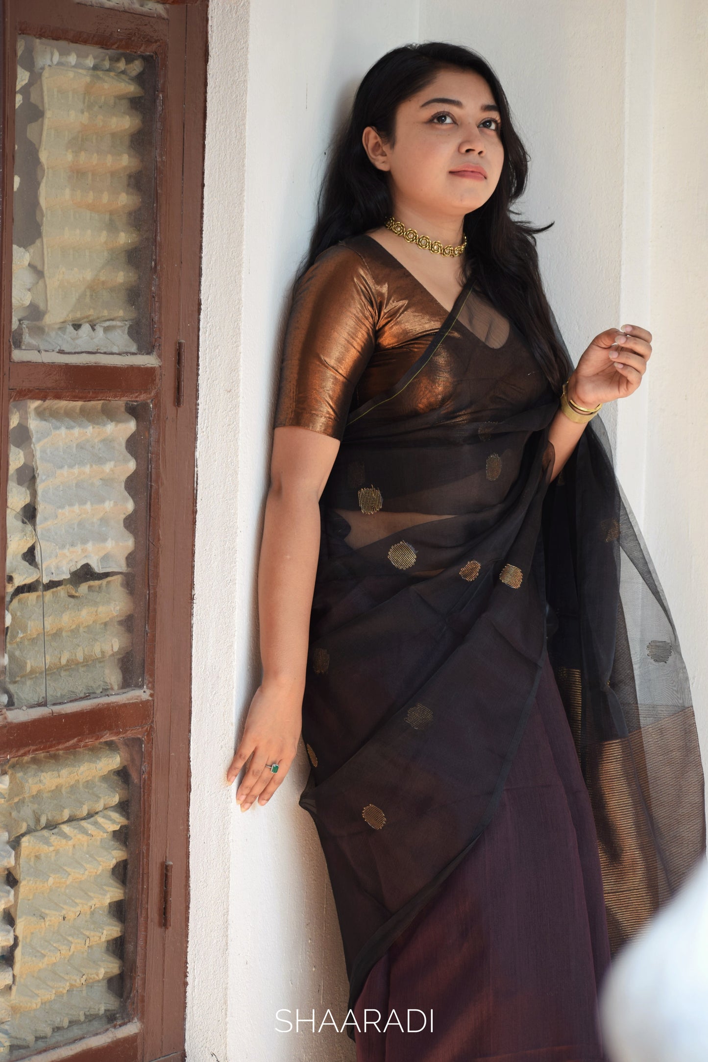 The Black & Bronze Saree