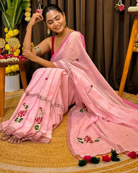 Padma Mul Saree (pink)