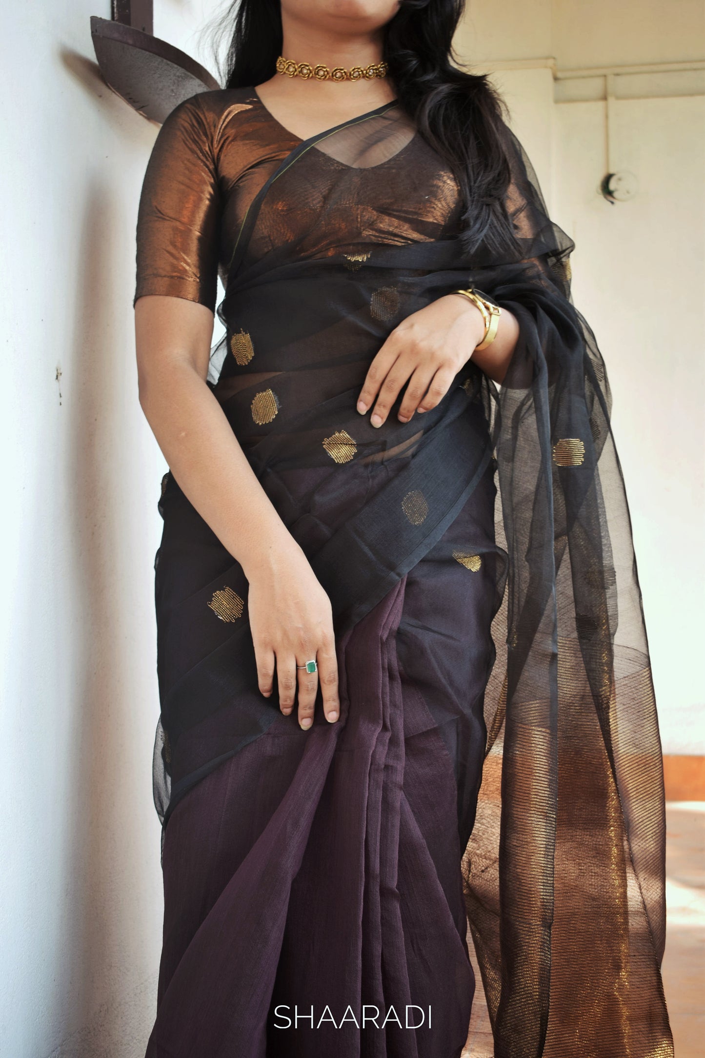 The Black & Bronze Saree