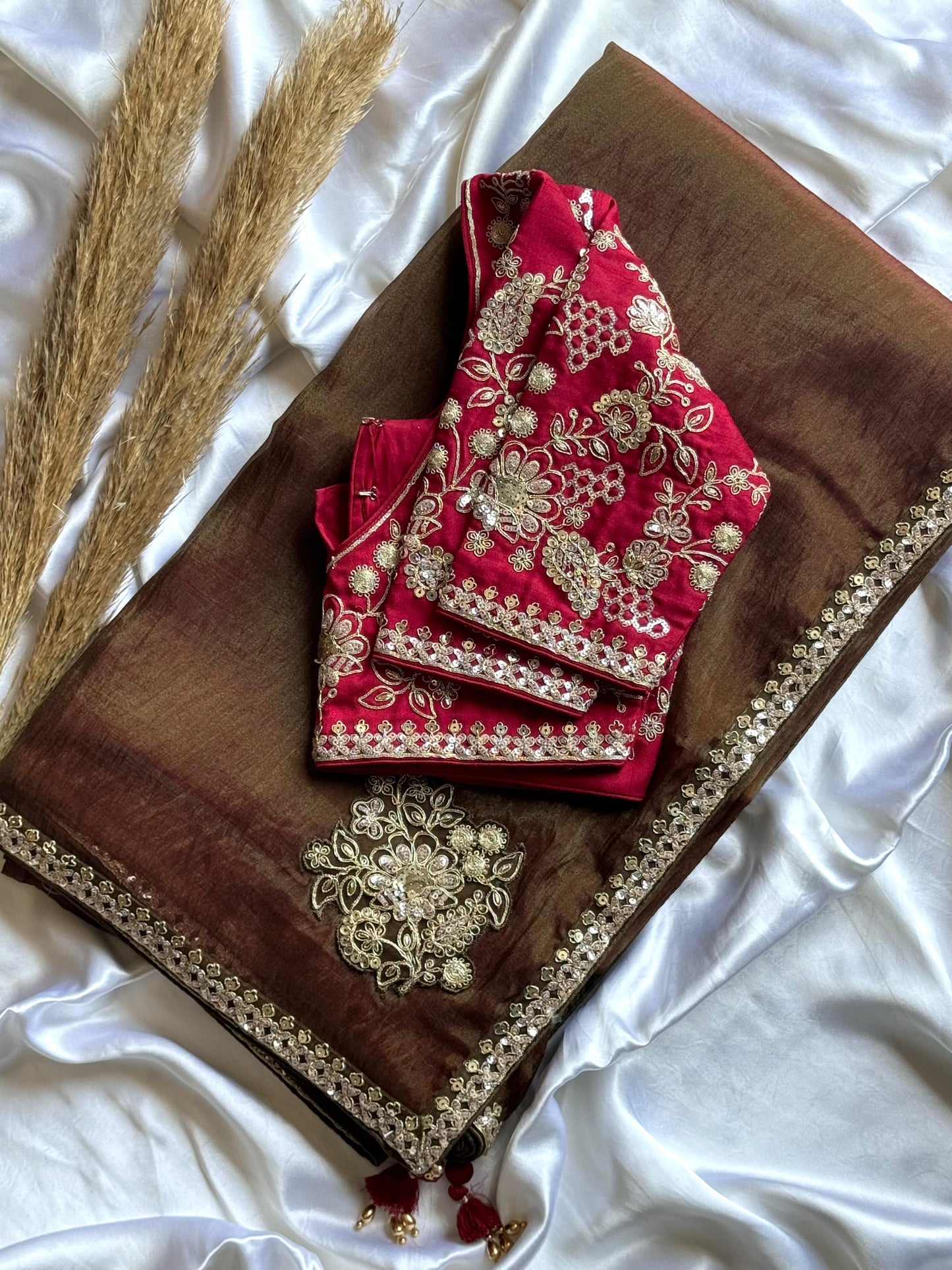 Cosmuc Copper Saree