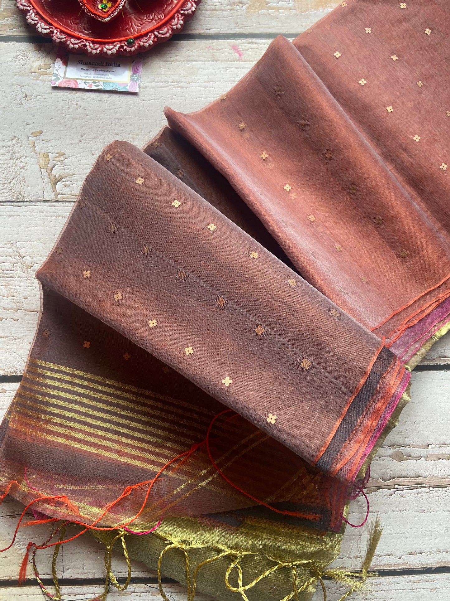 Banno Bronze Tissue Saree