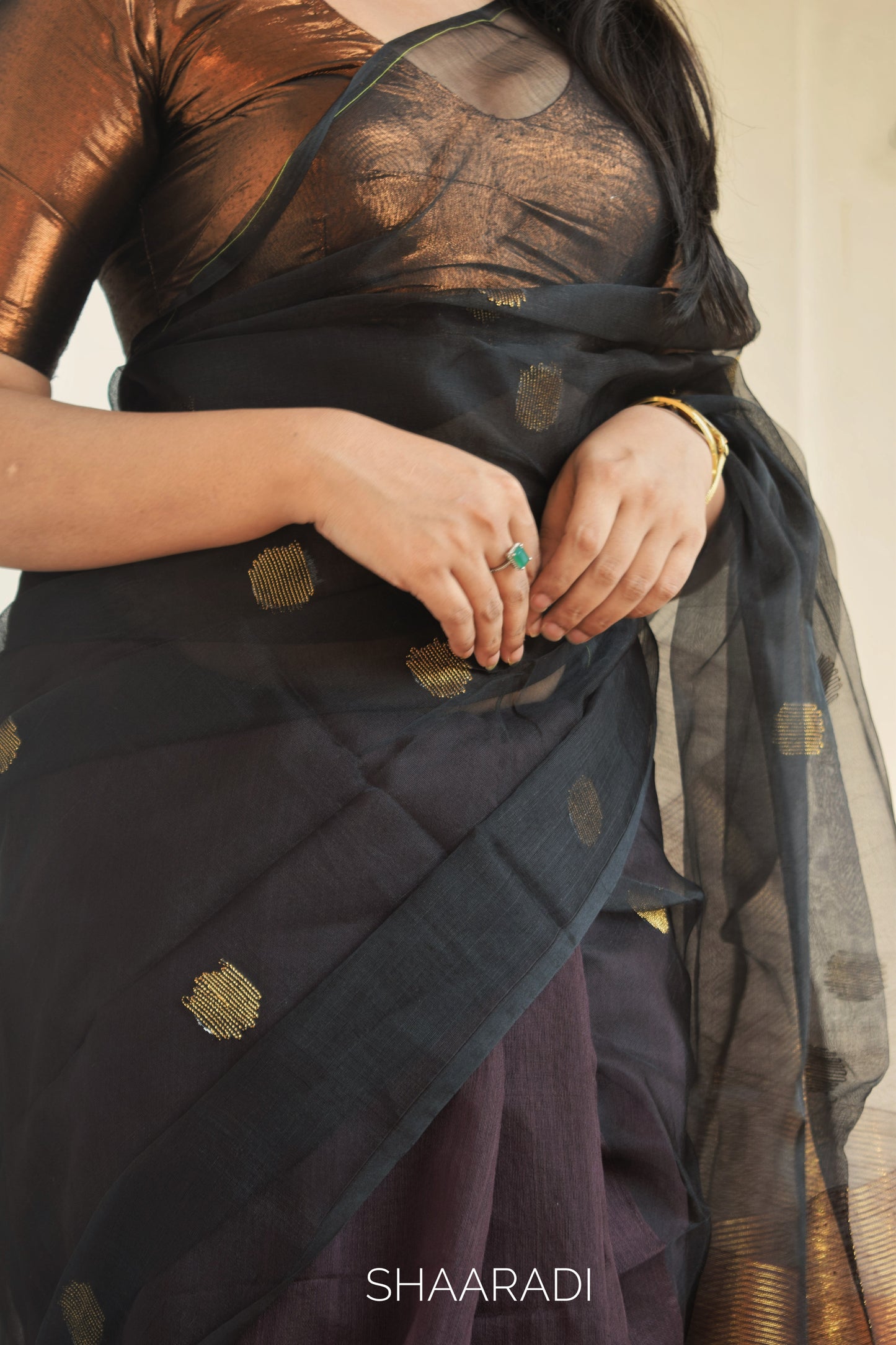The Black & Bronze Saree