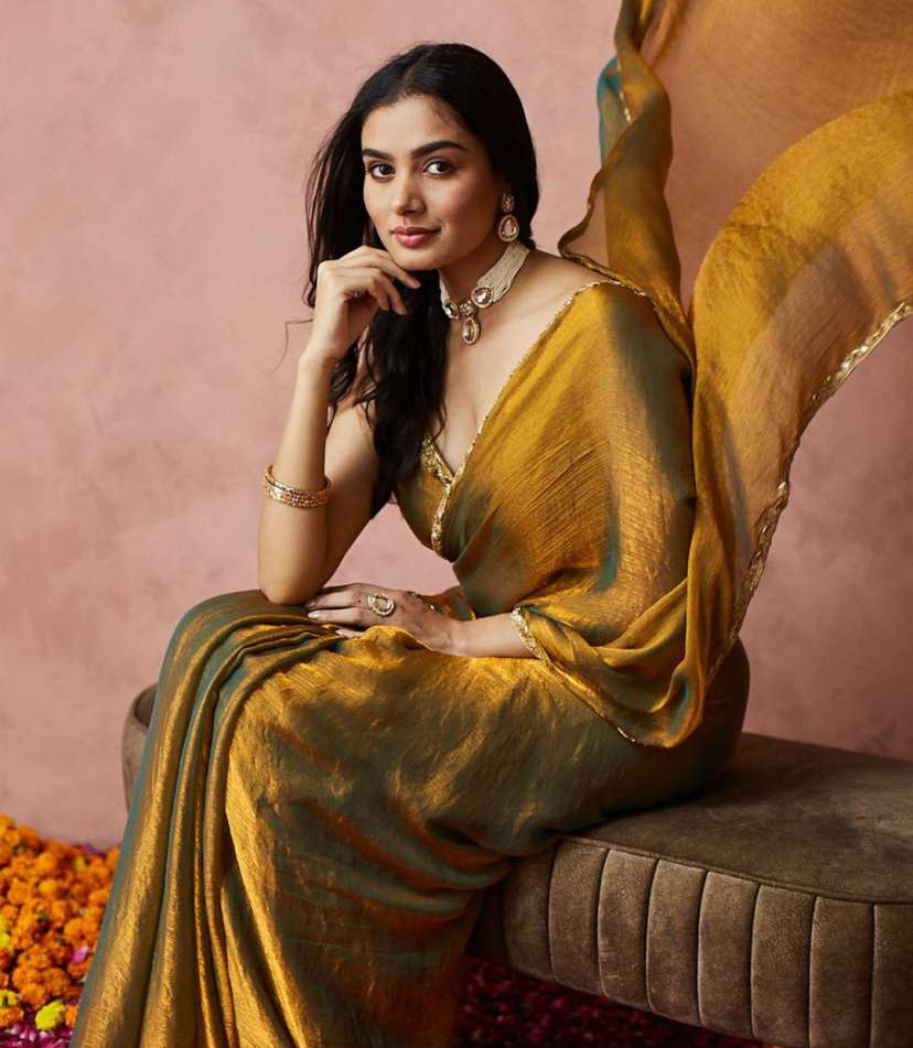 Dual tone Chiffon Saree