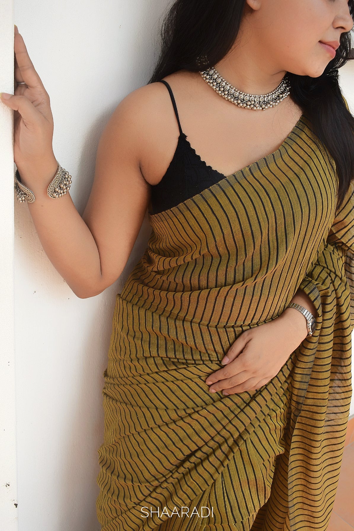 Anemone Mustard Saree