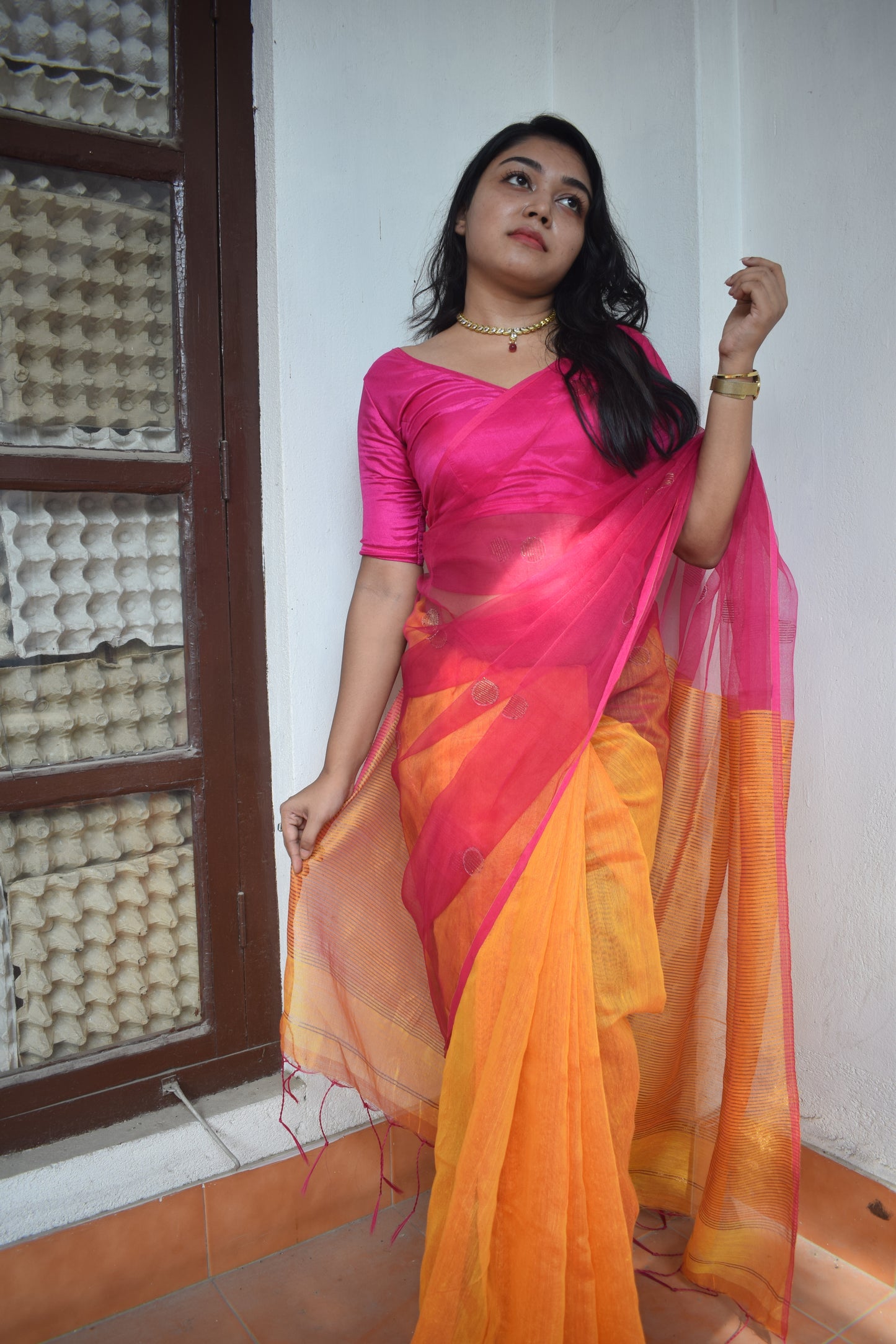The Bougainvillea Saree