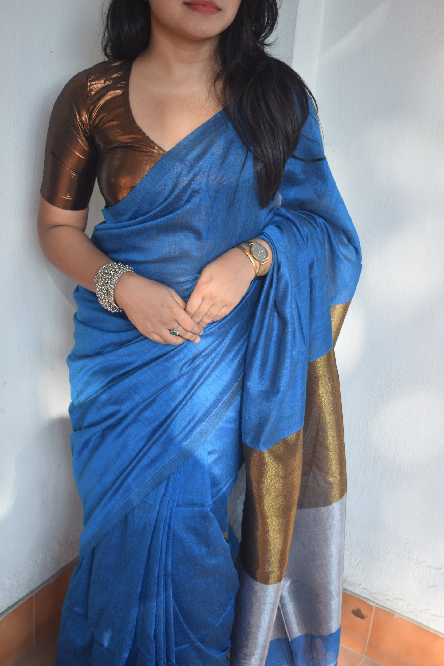 The Teal Waves Saree