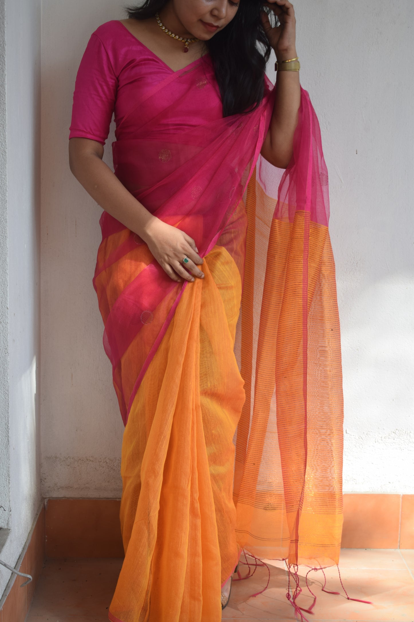 The Bougainvillea Saree