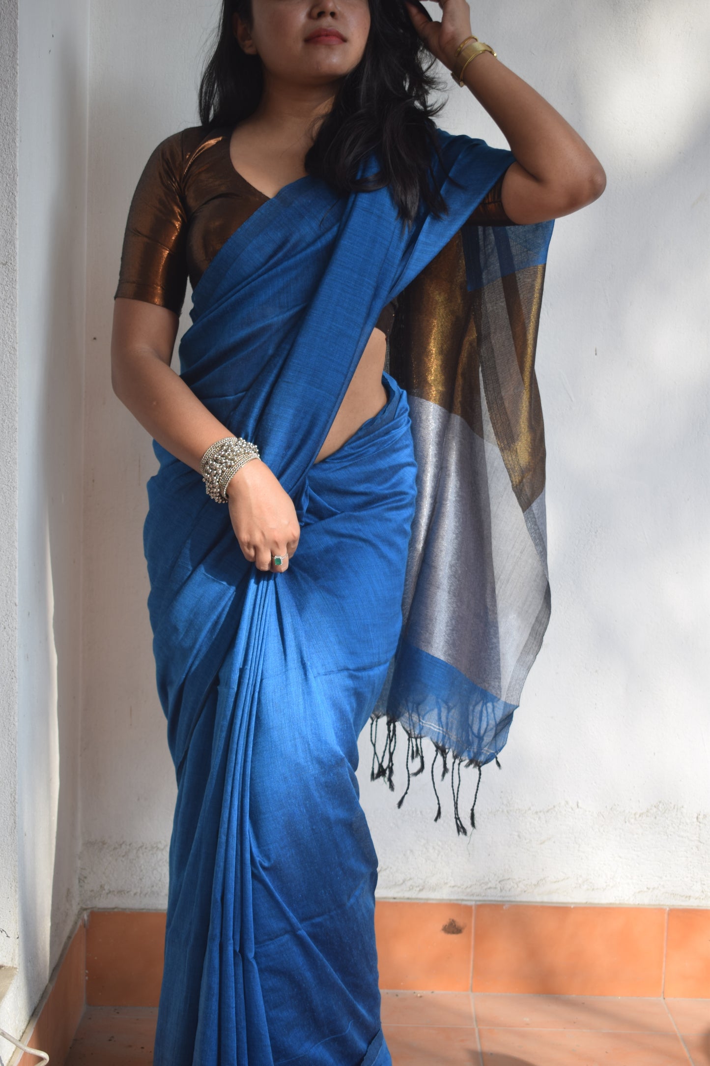 The Teal Waves Saree