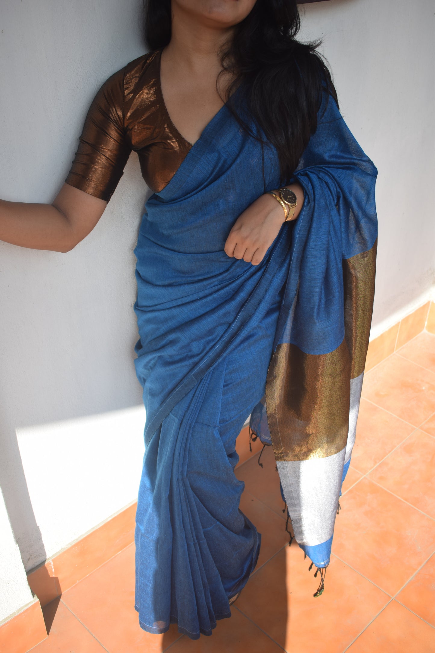 The Teal Waves Saree