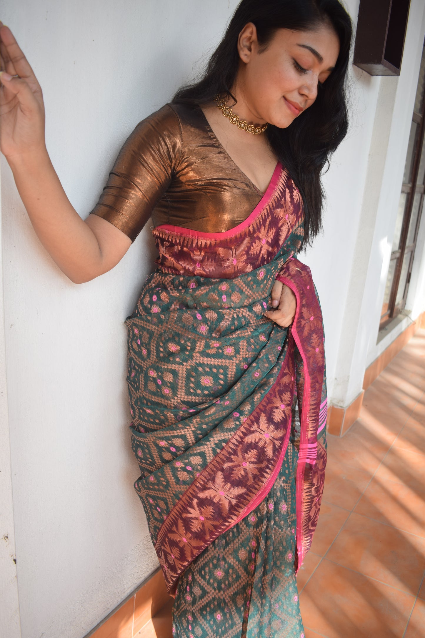 Azalea Jamdani Saree