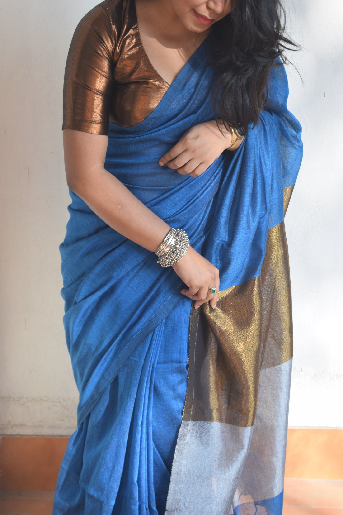 The Teal Waves Saree