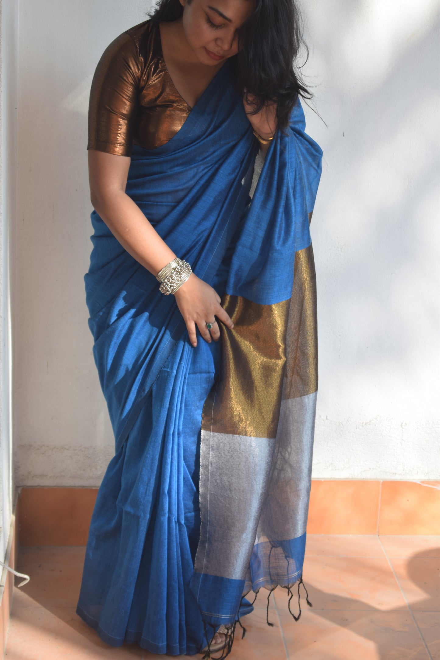 The Teal Waves Saree