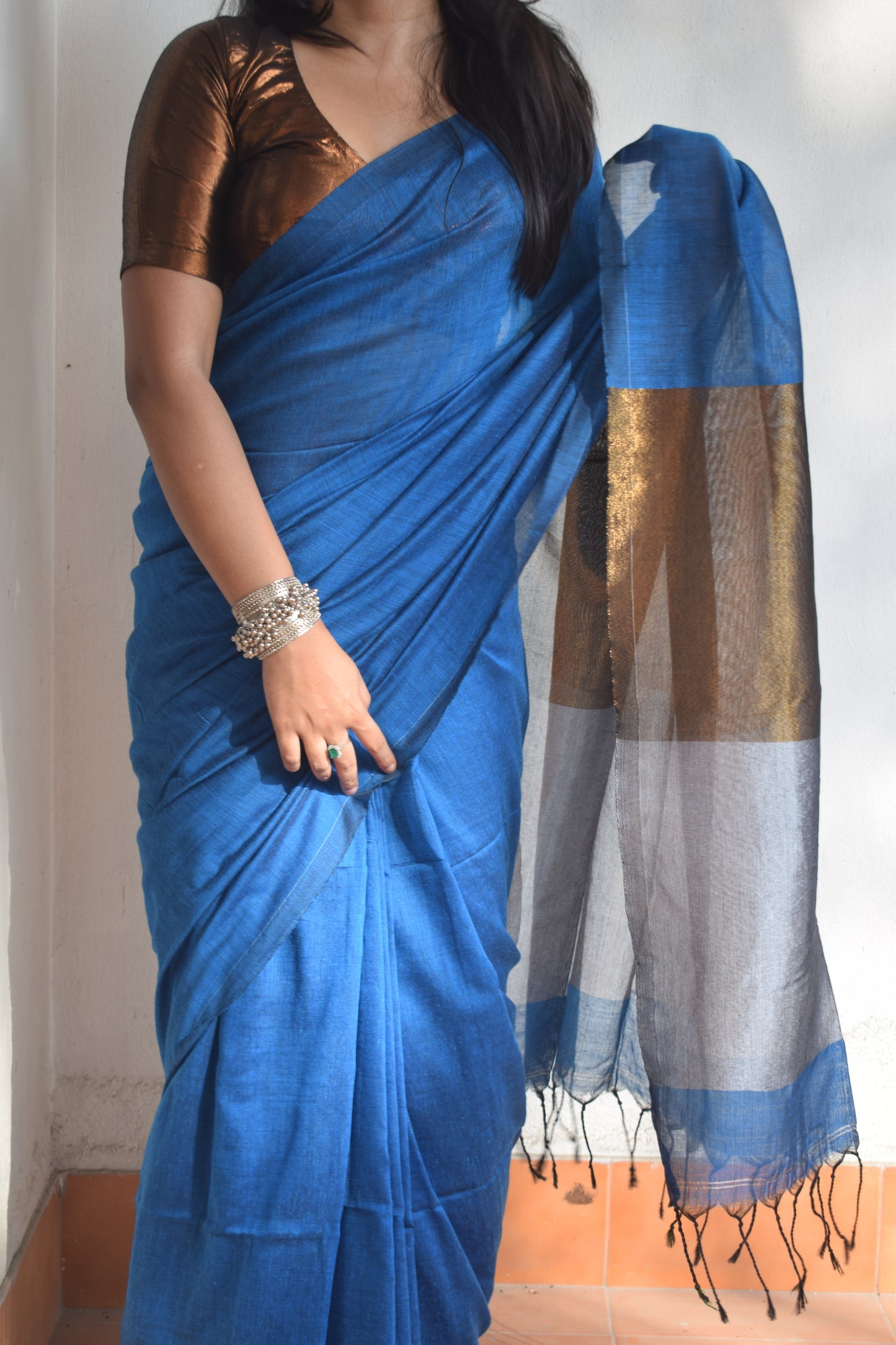 The Teal Waves Saree