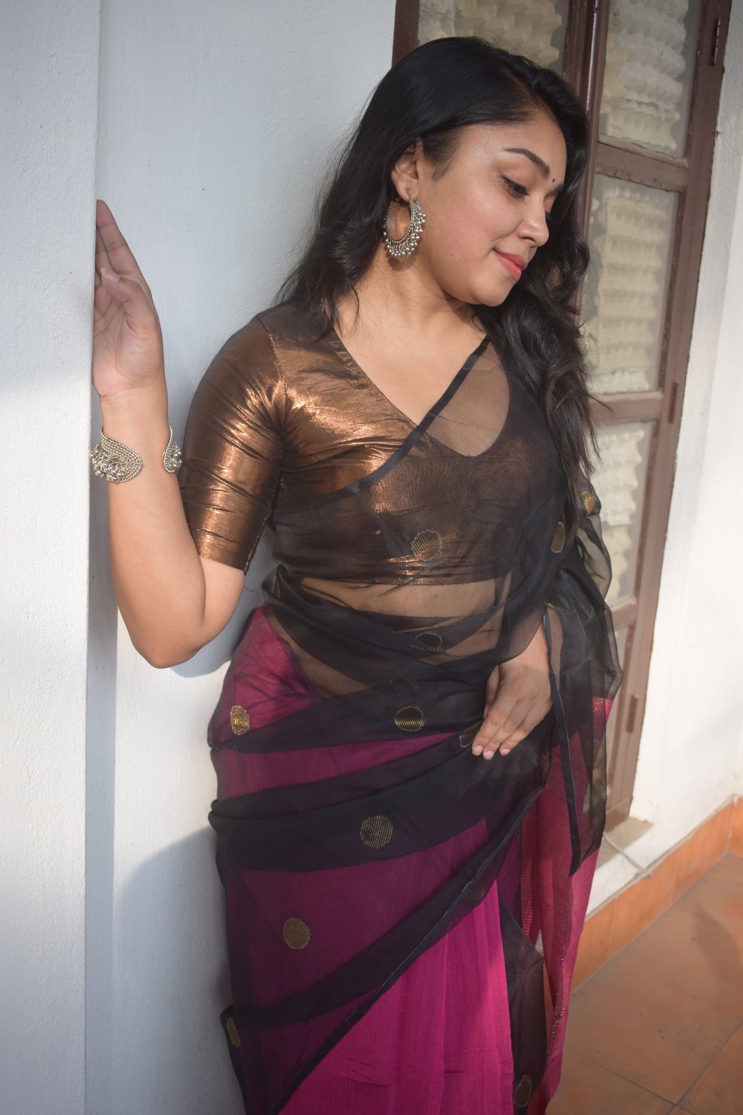 Rani Black Saree