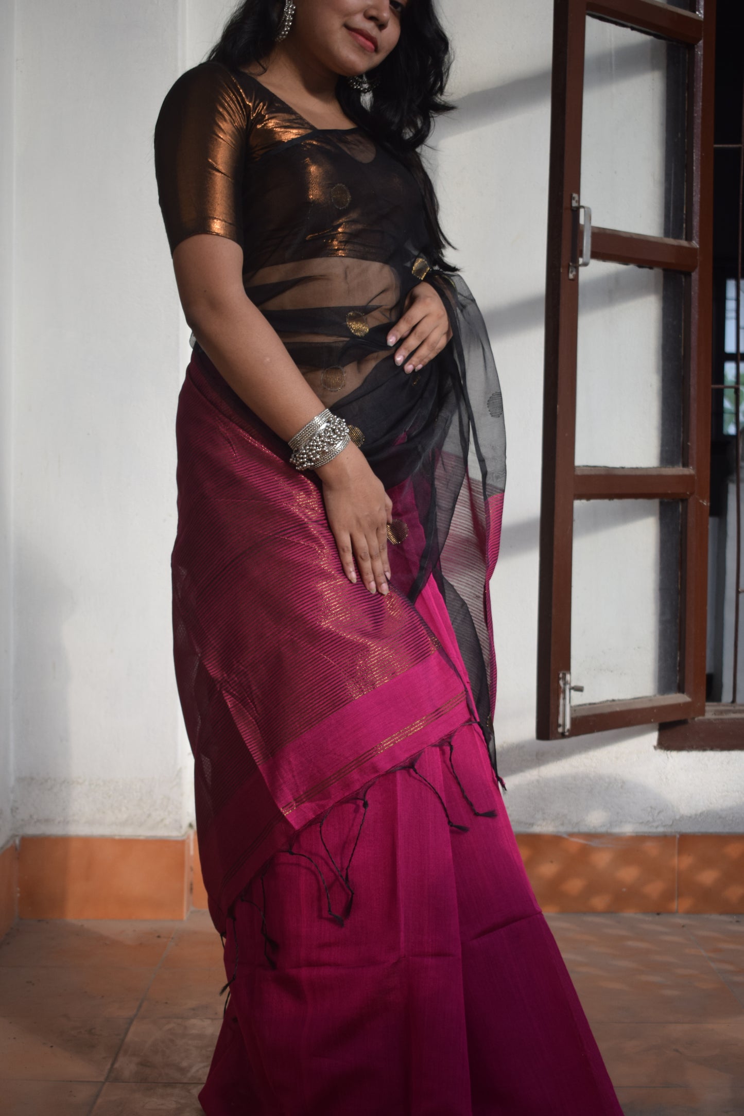 Rani Black Saree