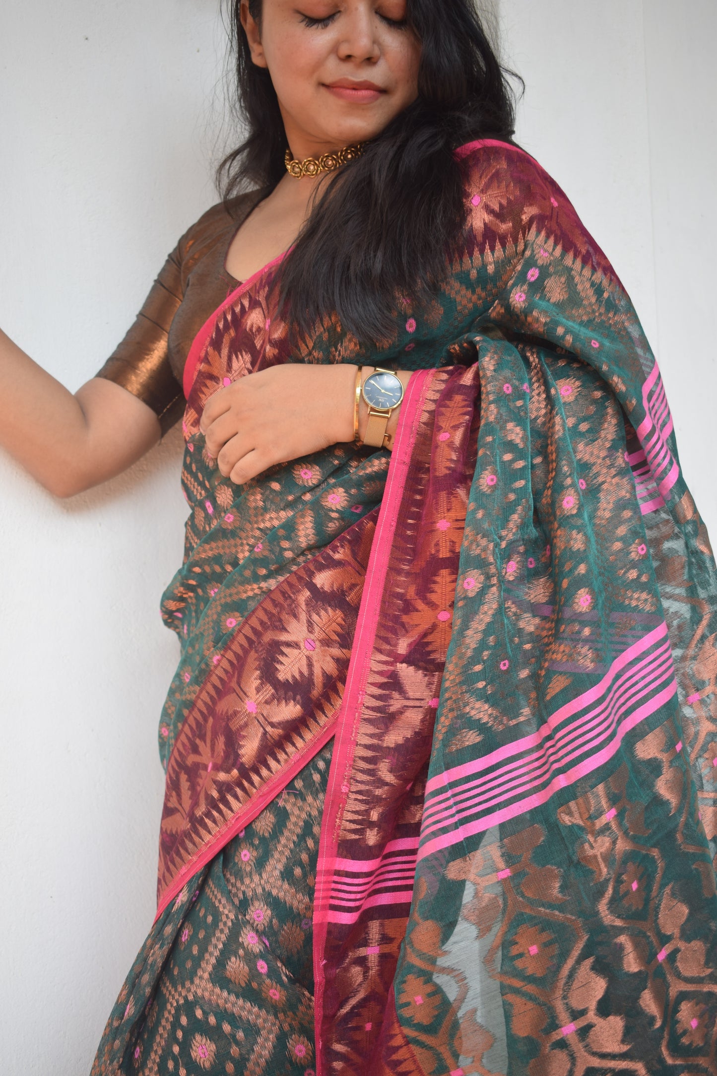 Azalea Jamdani Saree