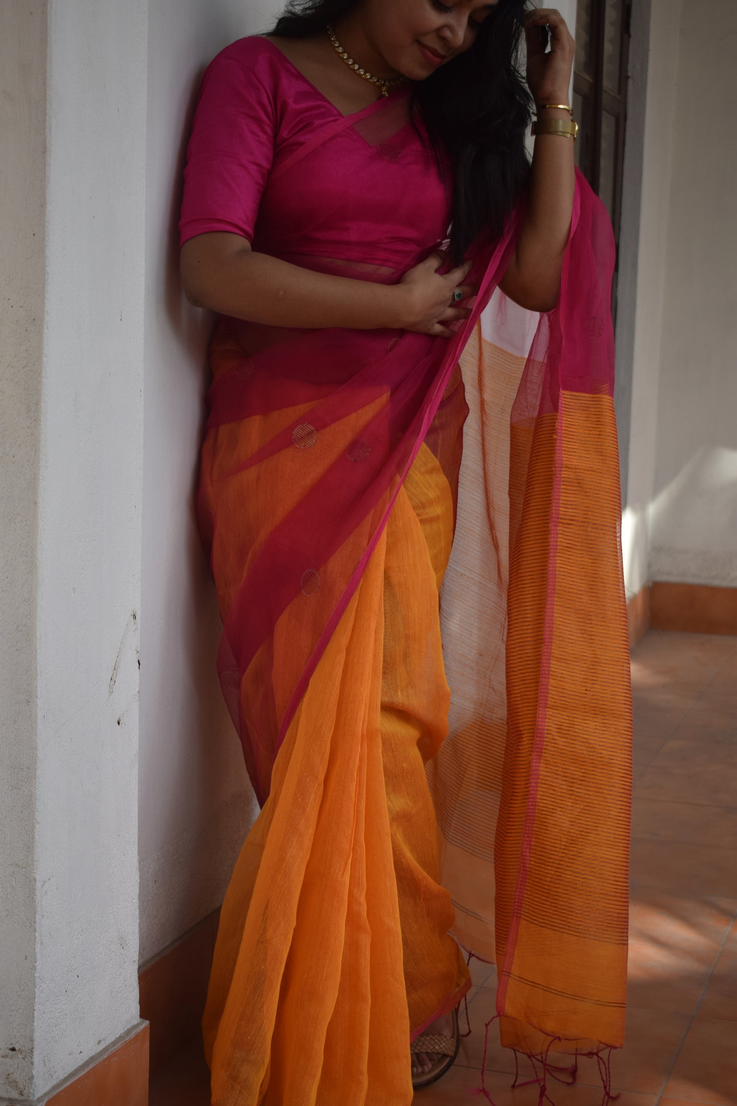 The Gerbera Daisy Saree
