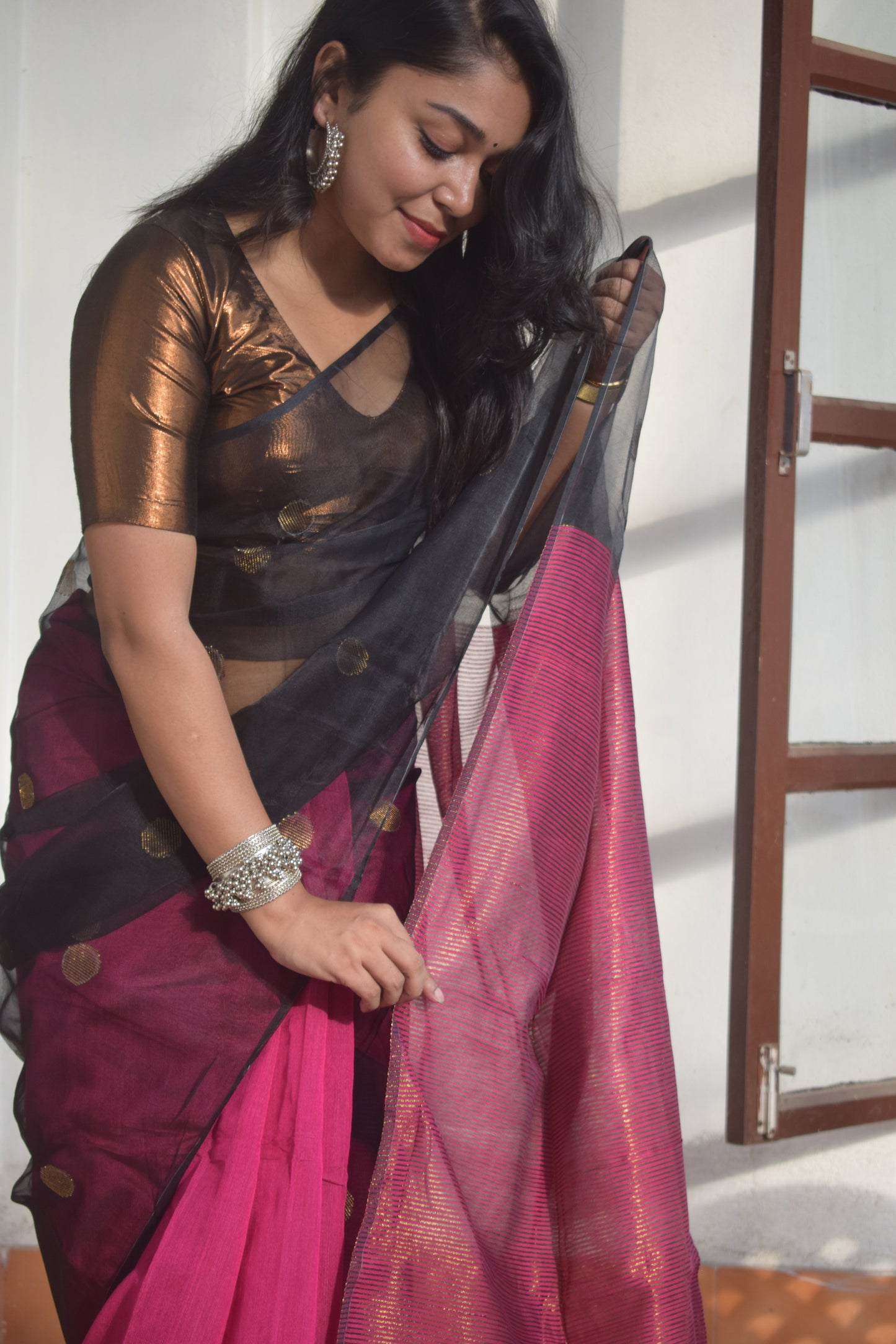 Rani Black Saree