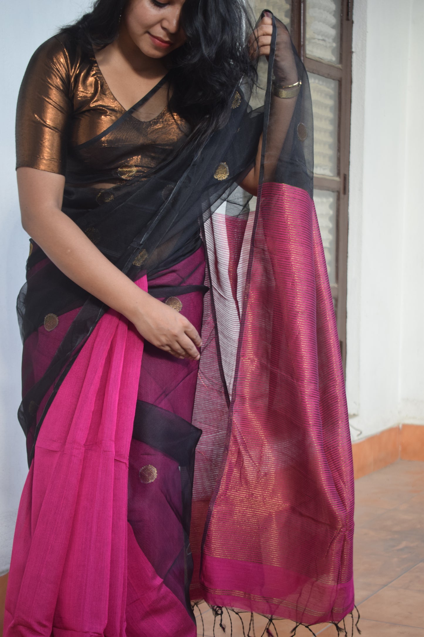 Rani Black Saree