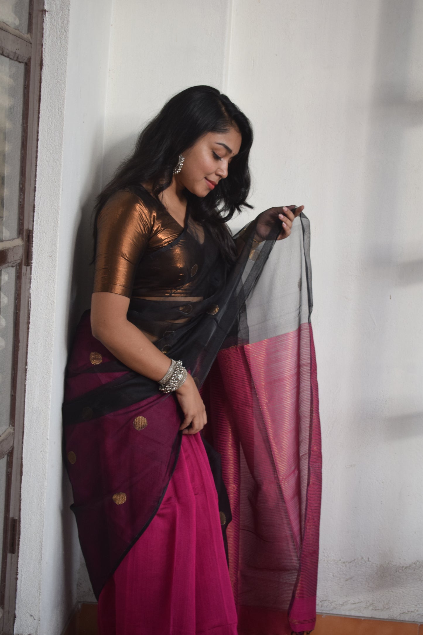 Rani Black Saree