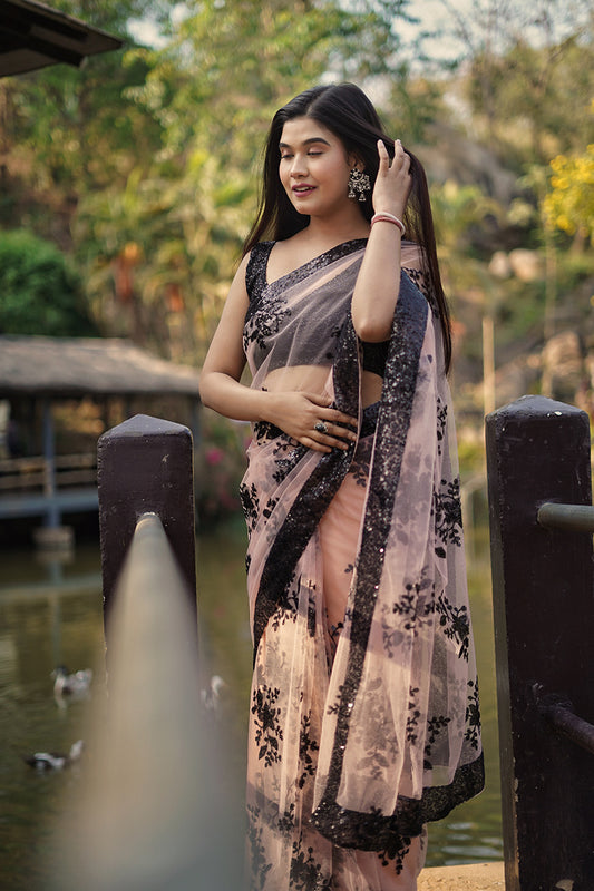 The Peach Rose Saree
