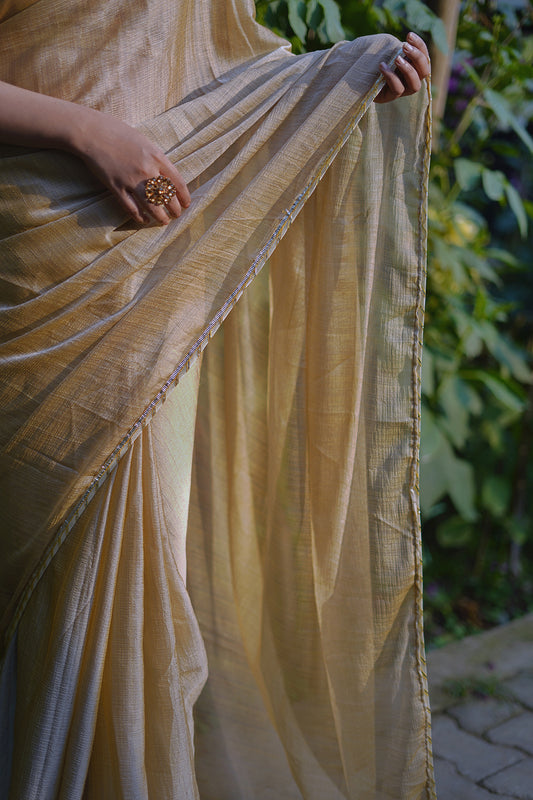 Beige Gota Saree