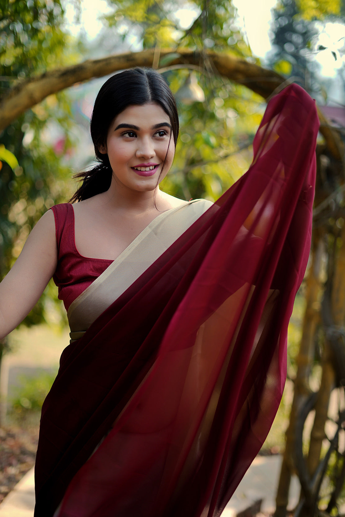 Dual Hues on Chiffon
