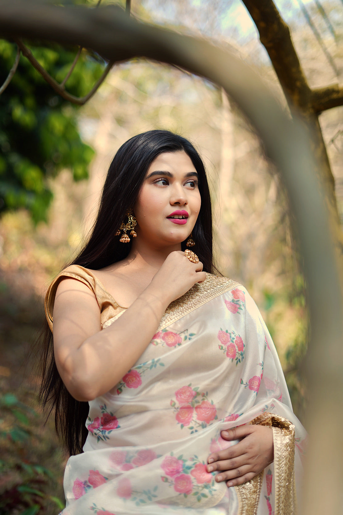 Floral Dreams Organza Saree