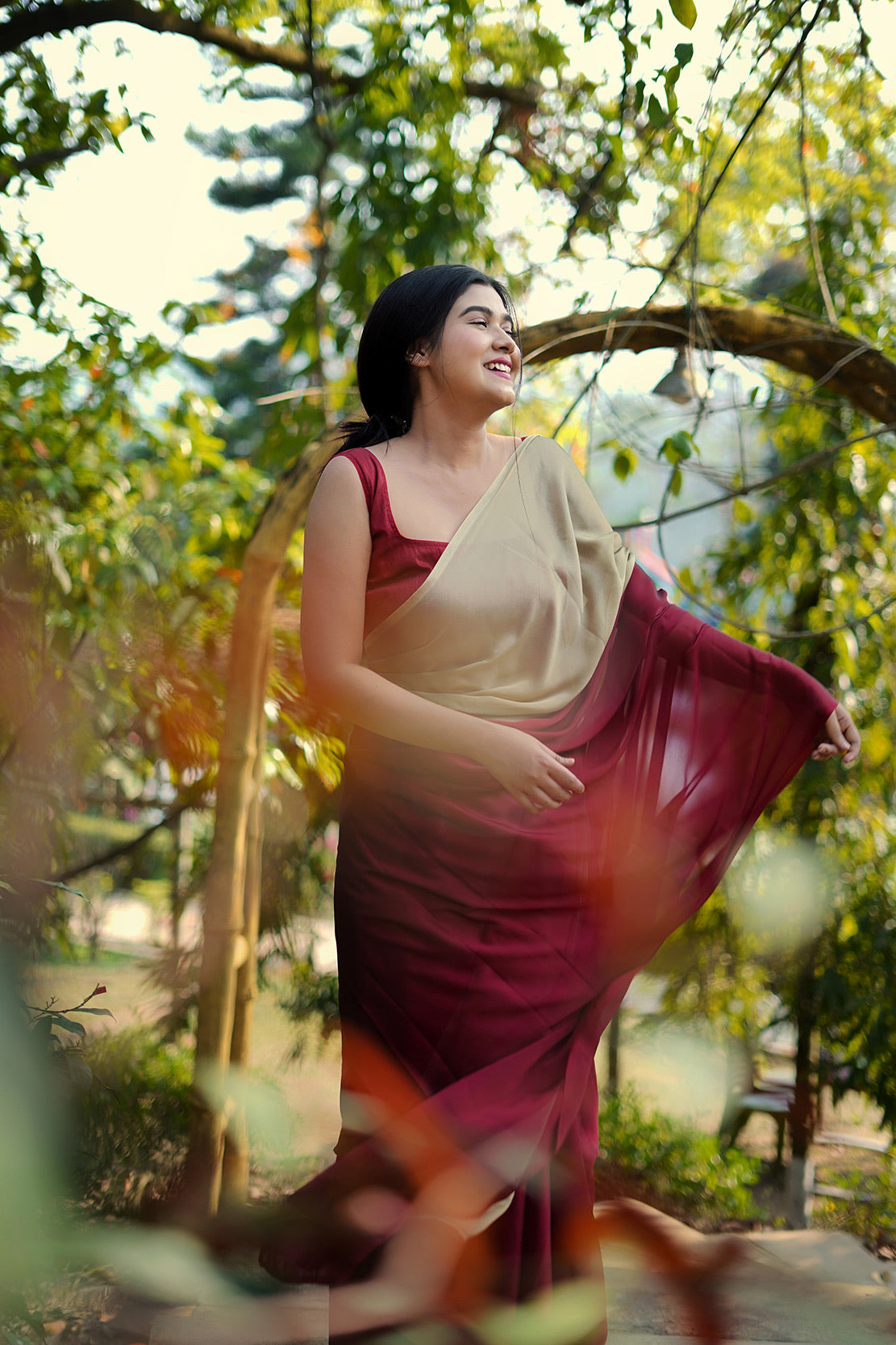 Dual Hues on Chiffon