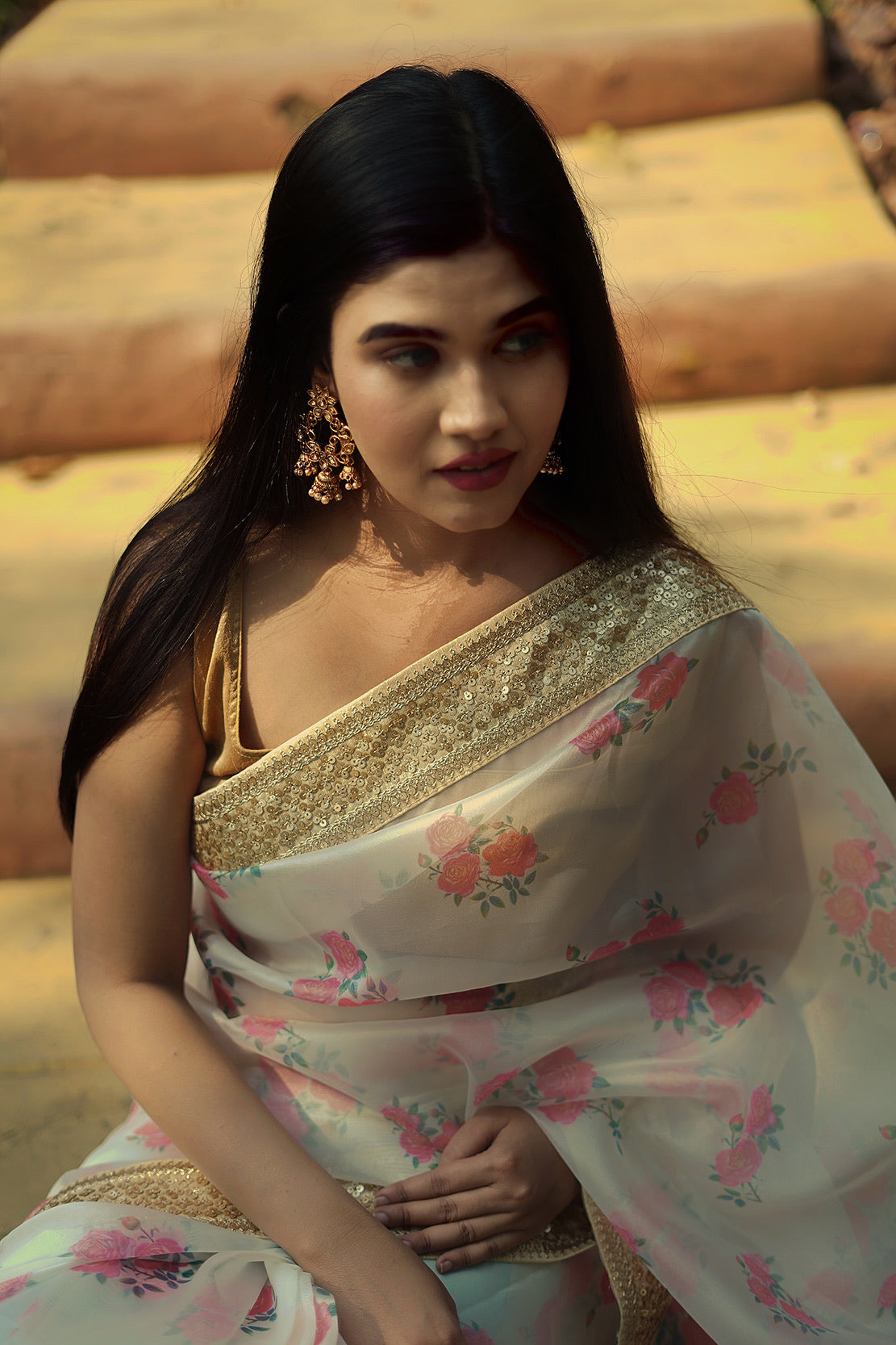 Floral Dreams Organza Saree