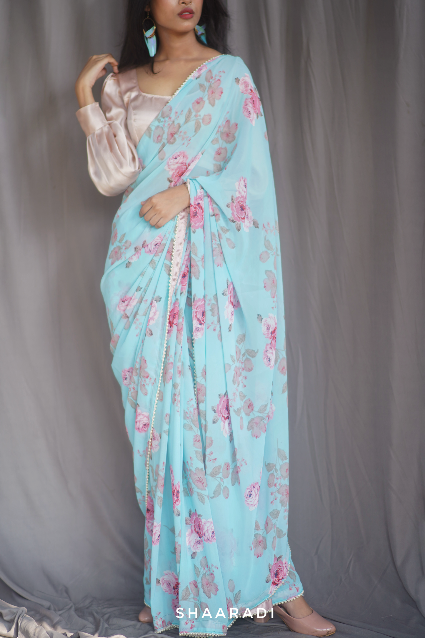 Forget Me Not Floral Saree