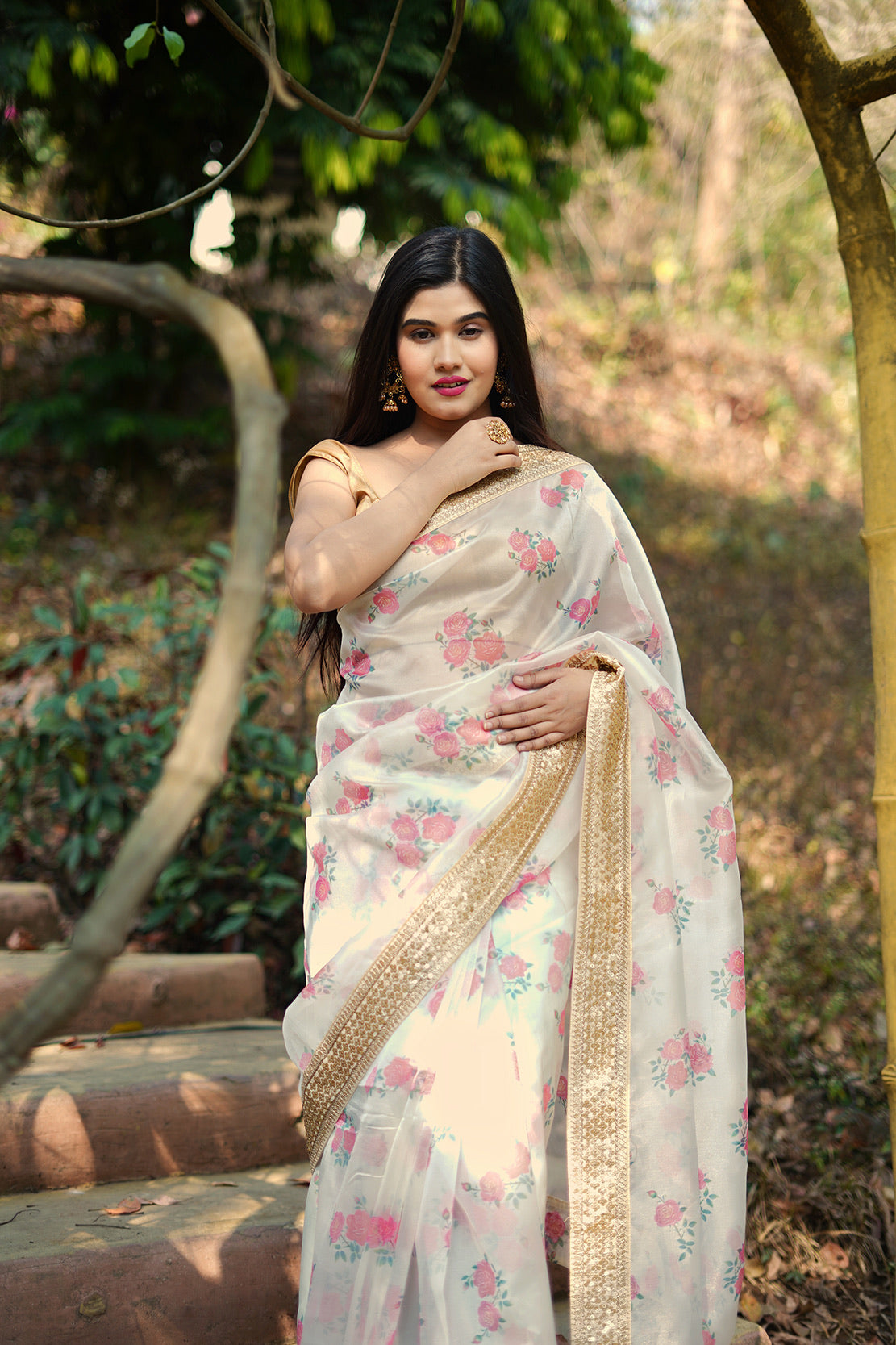 Floral Dreams Organza Saree