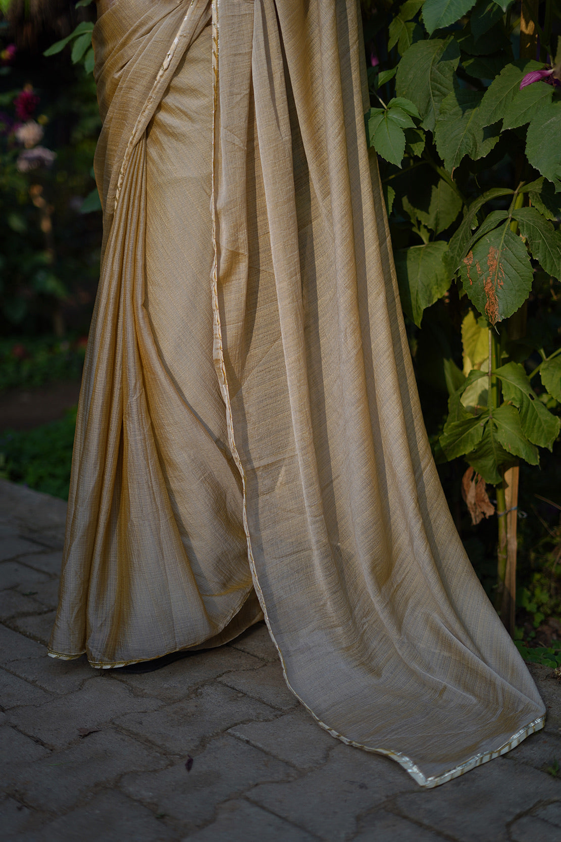 Beige Gota Saree