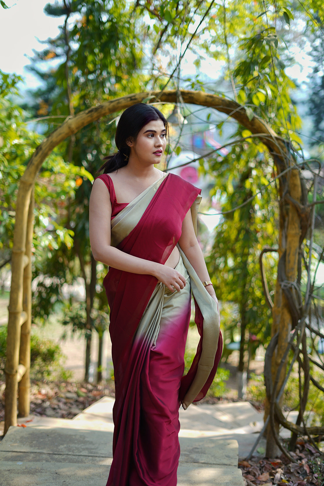Dual Hues on Chiffon