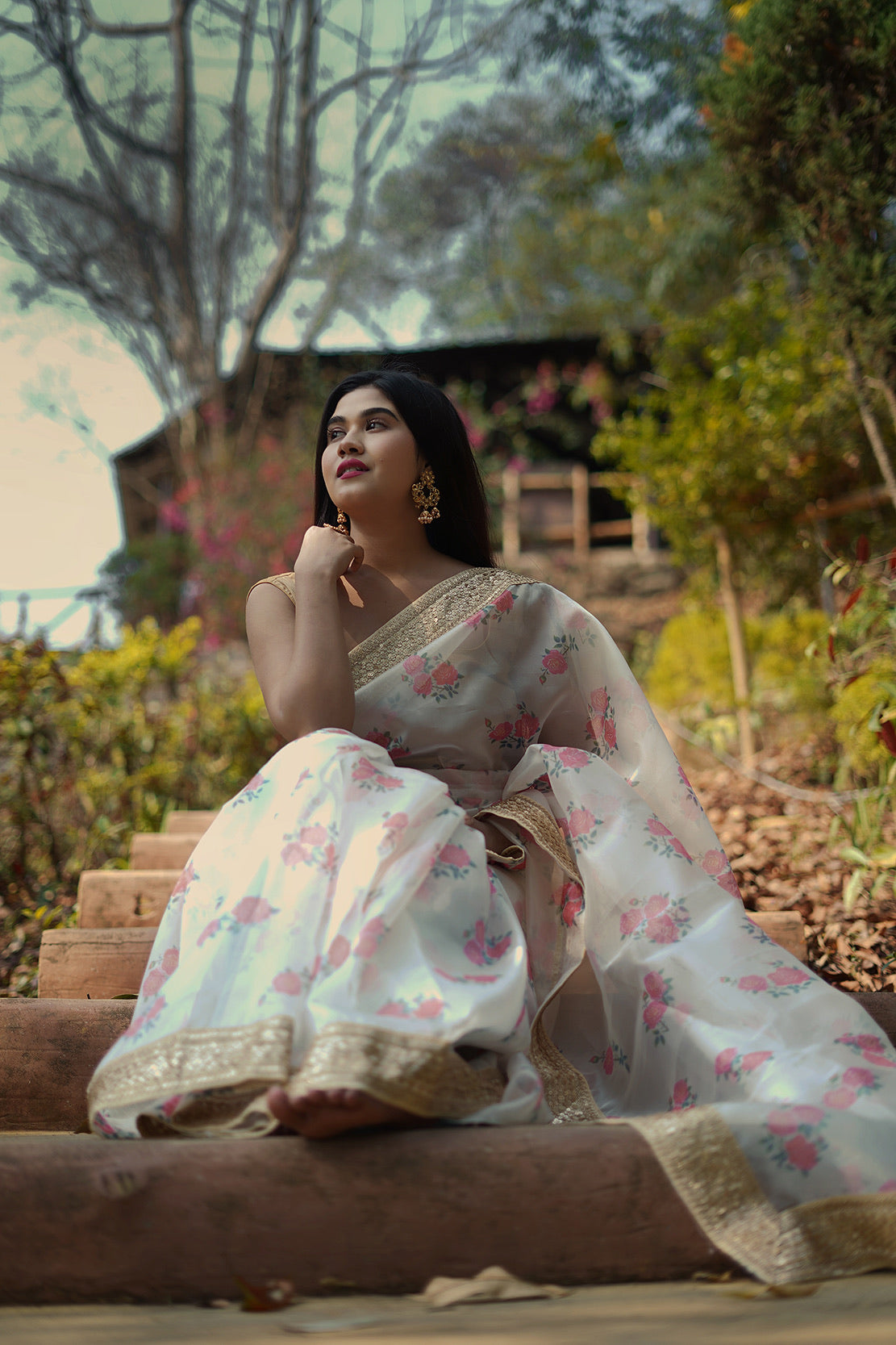 Floral Dreams Organza Saree