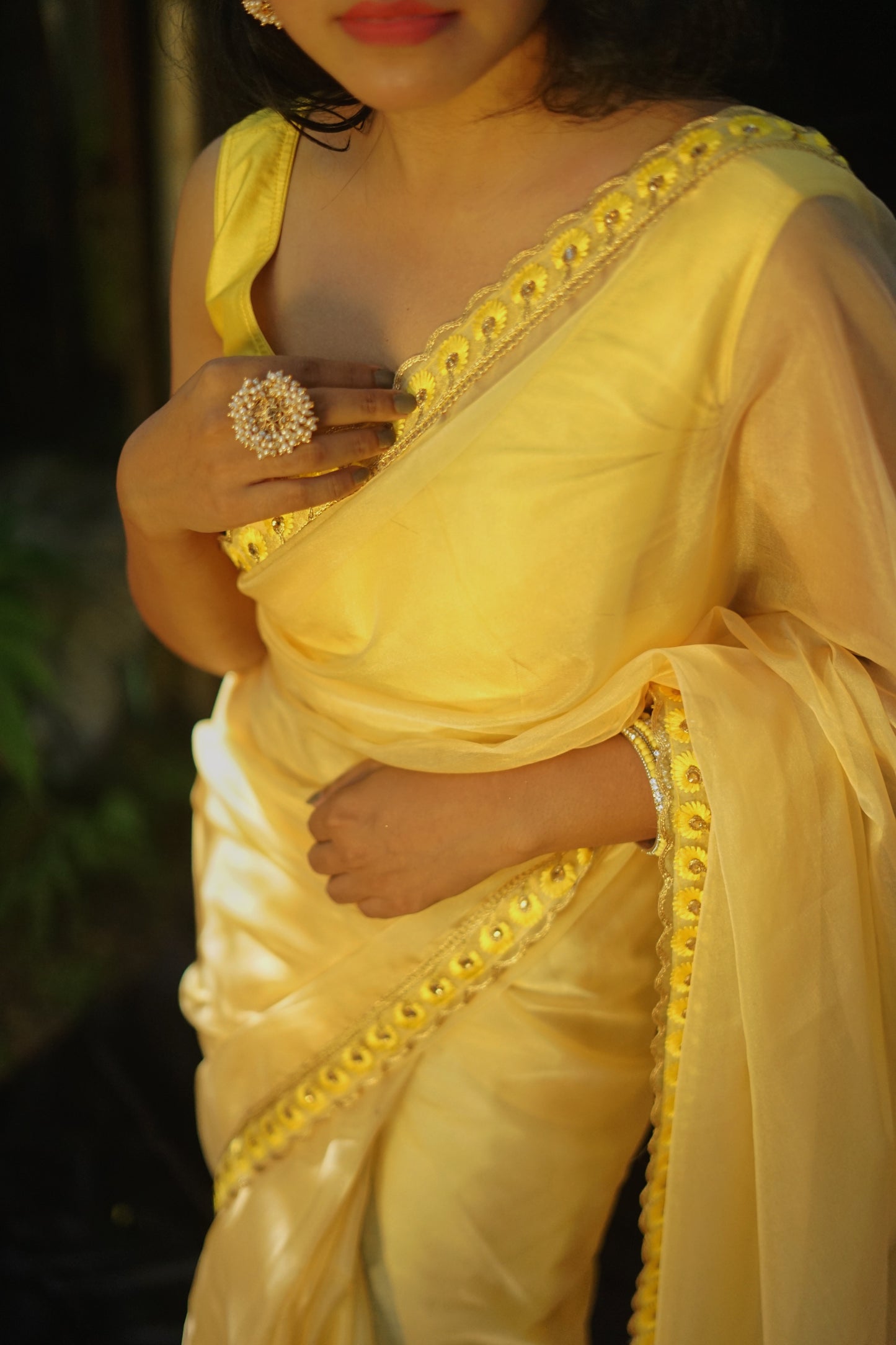 Genda Phool Organza Saree